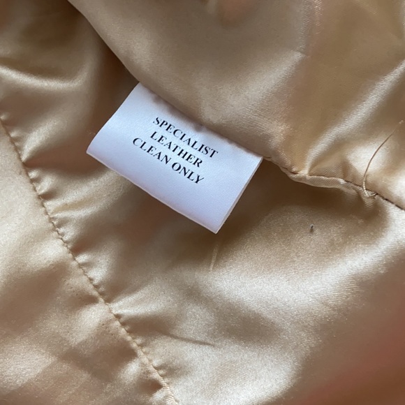 Leather Blazer🧥 Tan Cream jacket single button L coat blazer vintage retro 90’a - Picture 6 of 8